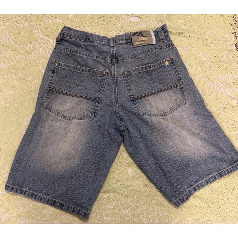 Vintage Southpole Jean Shorts Mens 32 Light Wash Denim Baggy Hip Hop Jorts Y2K